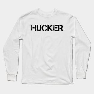 Hucker Distressed Stencil Logo Long Sleeve T-Shirt